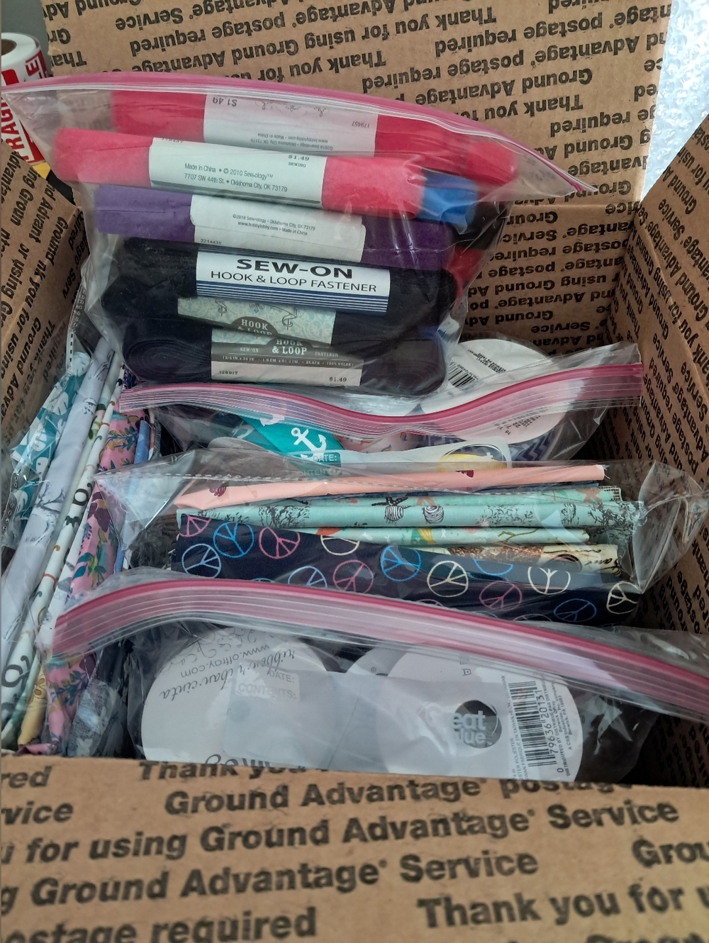 Destash / Crafters Bundle: 5+ yds Fabric, 15yds Velcro, plus Ribbon